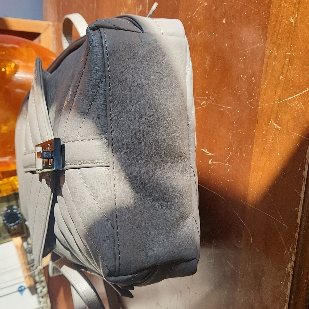 Botkier Dakota Leather Mini Convertible Backpack Crossbody in Fog Gray - Picture 8 of 8